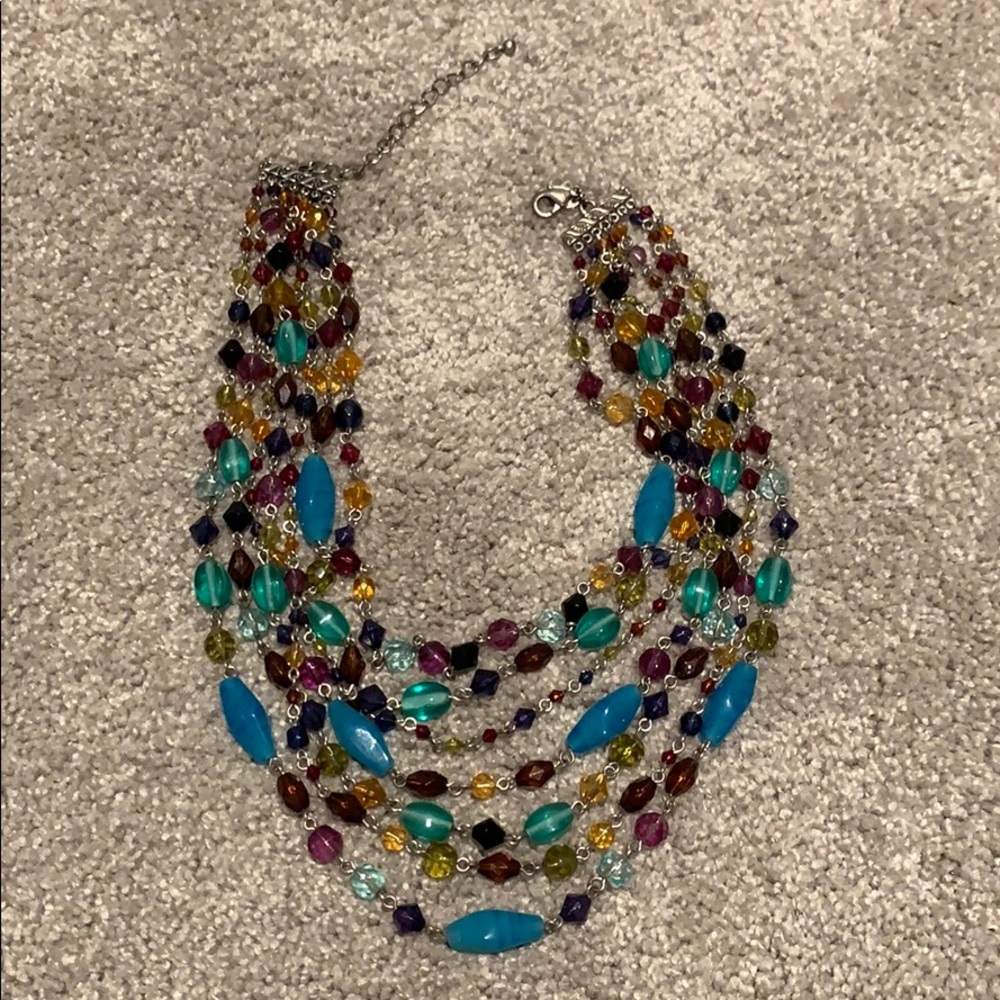 EUC Lia Sophia multi strand Gem Tones necklace